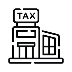A outline style icon showing tax office building