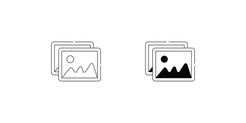 Photo set icon with white background vector stock illustration