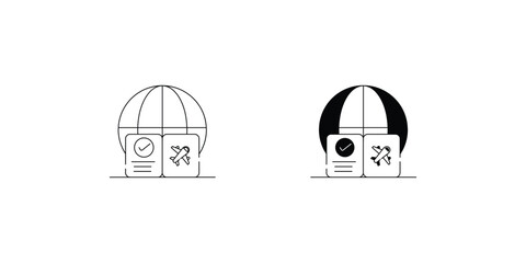 Visa set icon with white background vector stock illustration