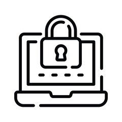 A outline style icon depicting password protection lock
