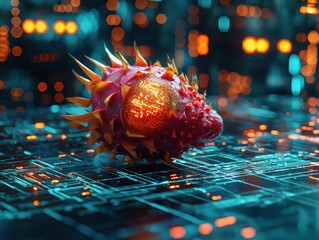 Bio-digital virus on circuit board