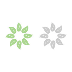 NATURAL PRODUCT LEAVES IN CIRCLE SIGN SYMBOL LOGO
