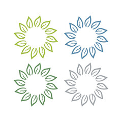 NATURAL PRODUCT LEAVES IN CIRCLE SIGN SYMBOL LOGO
