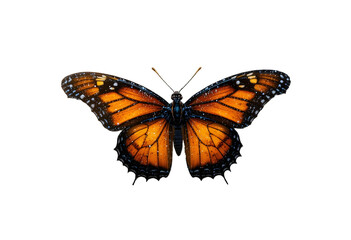 Orange Butter fly Isolated on Transparent Background.