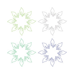 NATURAL PRODUCT LEAVES IN CIRCLE SIGN SYMBOL LOGO
