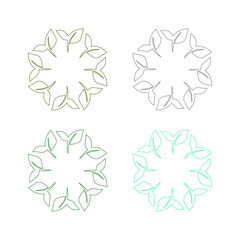 NATURAL PRODUCT LEAVES IN CIRCLE SIGN SYMBOL LOGO
