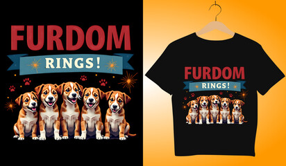 Furdome Rings! Dog T-Shirt Design: Cute Jack Russell Terrier Puppies Graphic Tee for Dog Lovers, Pet Apparel, Animal Lover Gift Idea