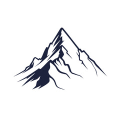 Mountain silhouette icon vector set for logo. Mountain silhouette vector icon illustration. Rocky peaks. Mountains ranges. Black and white mountain icon.