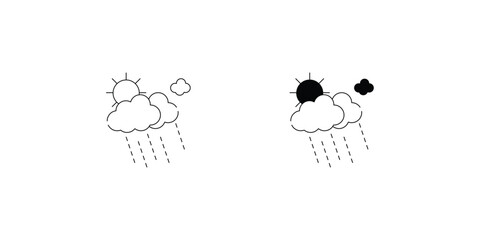 Weather set icon with white background vector stock illustration