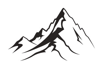 Mountain silhouette icon vector set for logo. Mountain silhouette vector icon illustration. Rocky peaks. Mountains ranges. Black and white mountain icon.