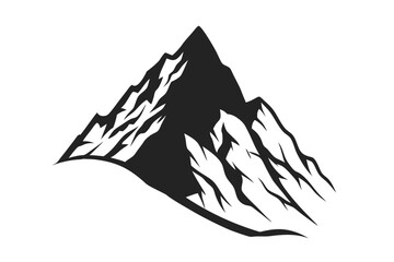 Mountain silhouette icon vector set for logo. Mountain silhouette vector icon illustration. Rocky peaks. Mountains ranges. Black and white mountain icon.