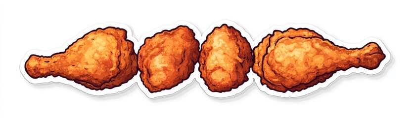 Crispy Fried Chicken Illustration, Takeout , Food