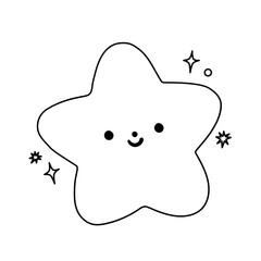 Cute whimsical star decoration cartoon illustration