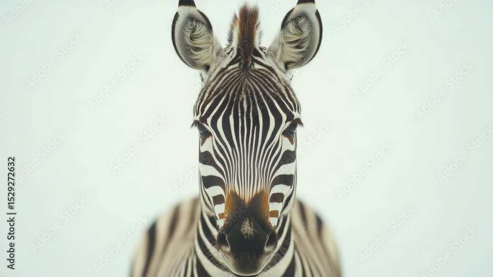 Aufkleber a zebra looking directly at the camera in a close-up shot