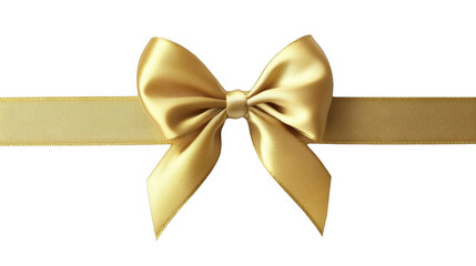 Fototapeta premium Shiny golden ribbon bow on a transparent background, PNG image, PNG file.