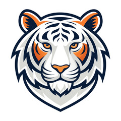 Fototapeta premium Majestic White Tiger Head Illustration