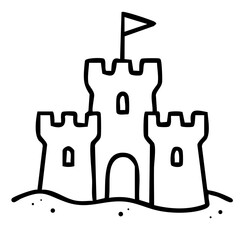 Sandburg Strandurlaub Outlines