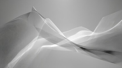 Abstract Geometric Design With Gray And White Shapes