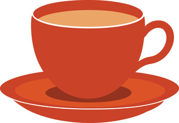 ceramic cup plate vector art illustration
