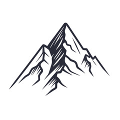 Mountain silhouette icon vector set for logo. Mountain silhouette vector icon illustration. Rocky peaks. Mountains ranges. Black and white mountain icon.