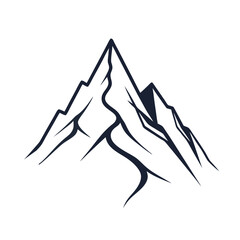Mountain silhouette icon vector set for logo. Mountain silhouette vector icon illustration. Rocky peaks. Mountains ranges. Black and white mountain icon.