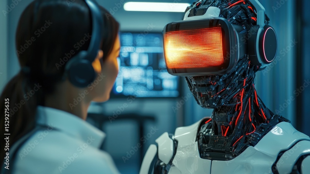 Aufkleber immersive virtual reality experience featuring advanced intelligence characters engaged in a dynamic