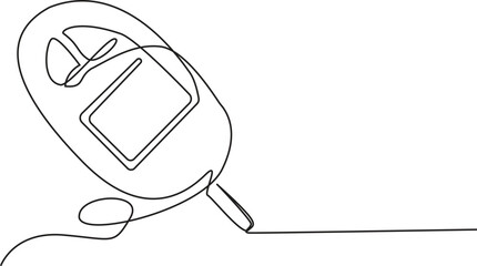 Continuous one line drawing Portable glucometer. Blood glucose test. World diabetes day concept. Single line draw design vector graphic illustration. Editable Stroke.