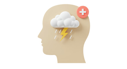 Isolated Mental Health Thunderstorm Brain