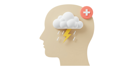 Isolated Mental Health Thunderstorm Brain