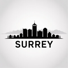 Fototapeta premium Surrey Skyline Silhouette — Modern Canadian City Vector Illustration