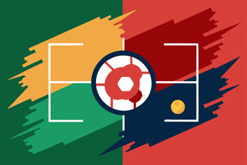 Obraz premium Soccer Showdown A Thrilling Graphic Design of a Football Match