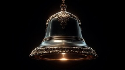 Antique Hanging Bell with Ornate Design