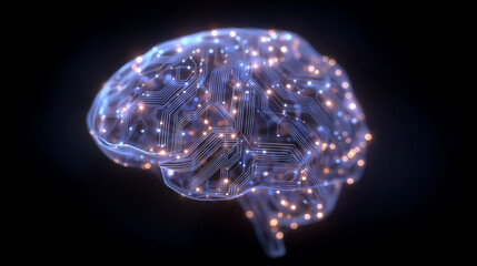 Digital Brain Visualization with Wires and Circuits