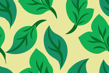 Vibrant Green Leaf Pattern A Seamless Nature-Inspired Design