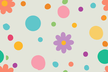Vibrant Floral and Dot Pattern A Seamless Colorful Design