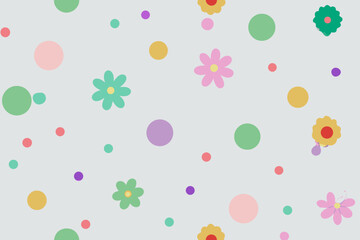 Pastel Floral and Dot Pattern A Delightful Springtime Design