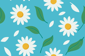 Fototapeta premium Charming Daisy Flower Pattern A Delightful Floral Design for Spring