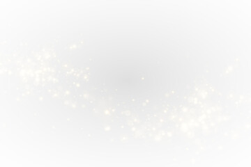 Glowing Gold Sparkle and Dust Overlay – Bokeh Confetti PNG for Christmas and Celebration Design, Shiny Festive Texture with Light Particles on Transparent Background