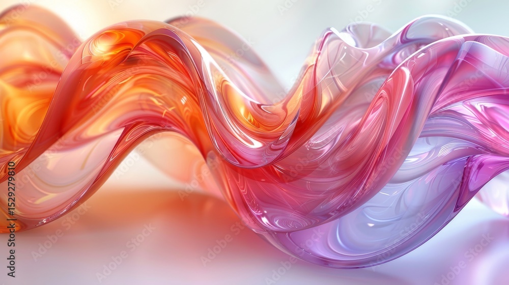 Aufkleber this image showcases beautifully blended vibrant abstract wavy forms of light and color, creating a 