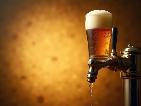 Beer banner with a draft tap and empty space for custom text.