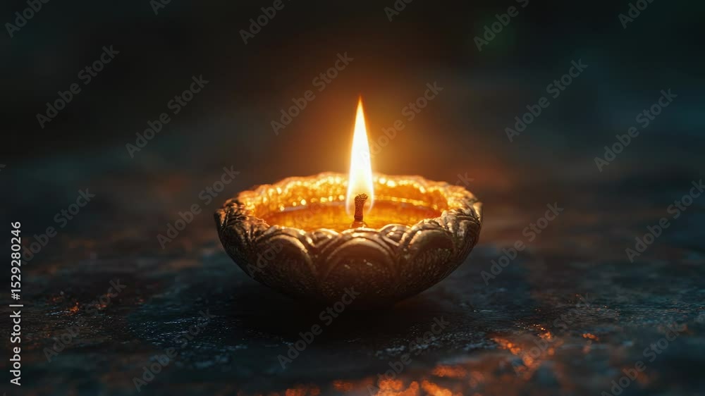 Poster a single lit candle sits on top of a table with a simple, elegant design