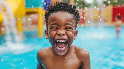 Laughter and Delight Abound as Children Playfully Splash in a Vibrant Outdoor Fountain on a Warm Summer Day Capturing the Essence of Carefree Childhood Fun