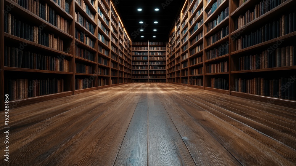 Poster a grand library with towering shelves filled with books creates an atmosphere of knowledge and wisdo