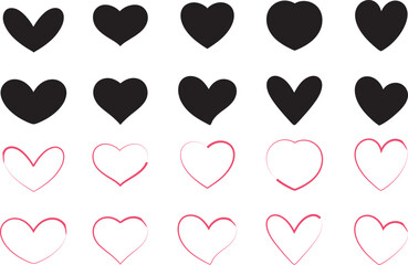 heart love romance passion amour red vector illustration
