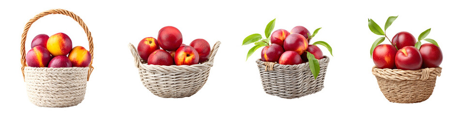 Baskets of fresh ripe apples