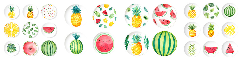 Obraz premium Colorful tropical summer fruit pattern