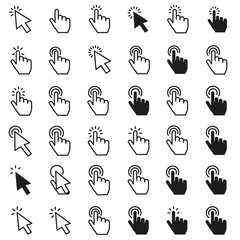 hand cursor icon set vector