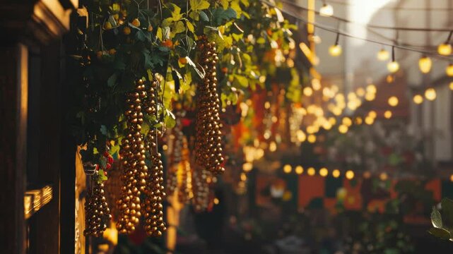 A tree decorated with colorful string lights for a festive occasion