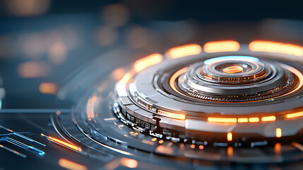 Futuristic technology interface high-tech lab digital artwork abstract environment close-up view innovation concept