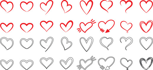 Love emoji silhouette set bundle vector
